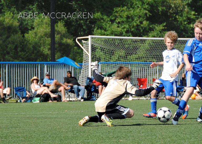goalie protecting his turf, Charlotte Soccer Academy, children's sports photography