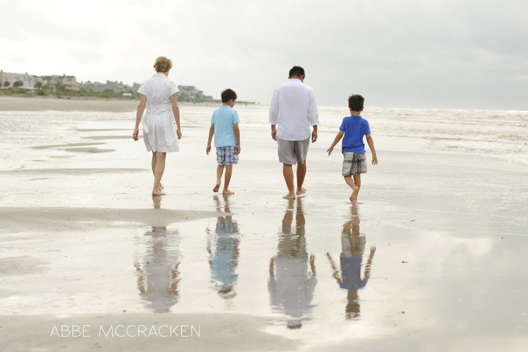 early morning walk on the beach with reflections in the water - Isle of Palms, South Carolina