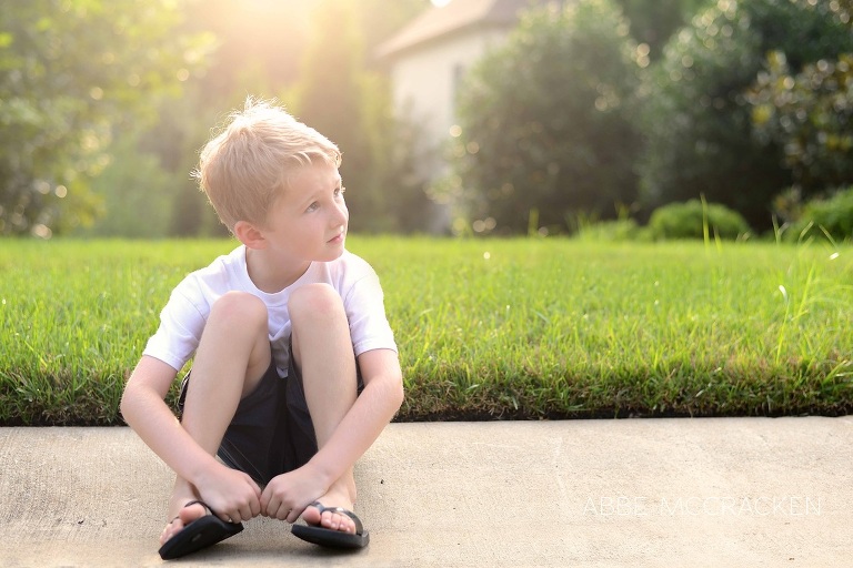 young boy in backlight - photographer's kids