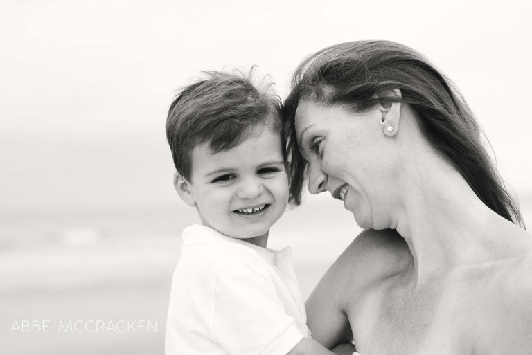 mother and son on the beach, Isle of Palms, South Carolina