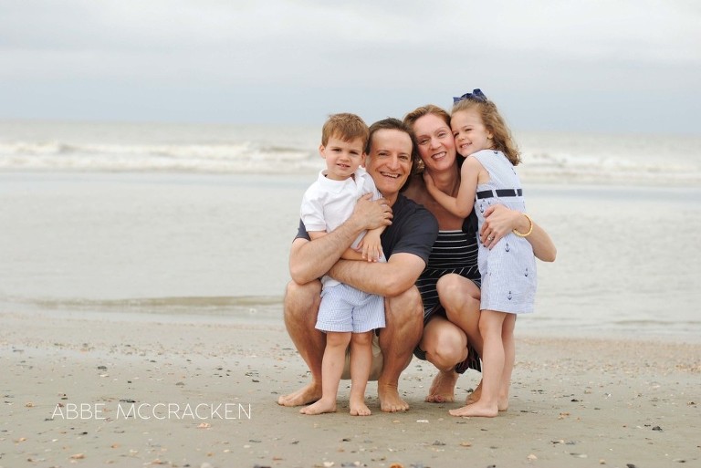family of four on the beach at Wild Dunes Resort (Isle of Palms, SC)