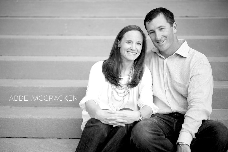 black and white portrait of parents