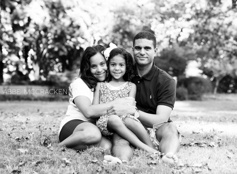 parents and daughter in Stumptown Park