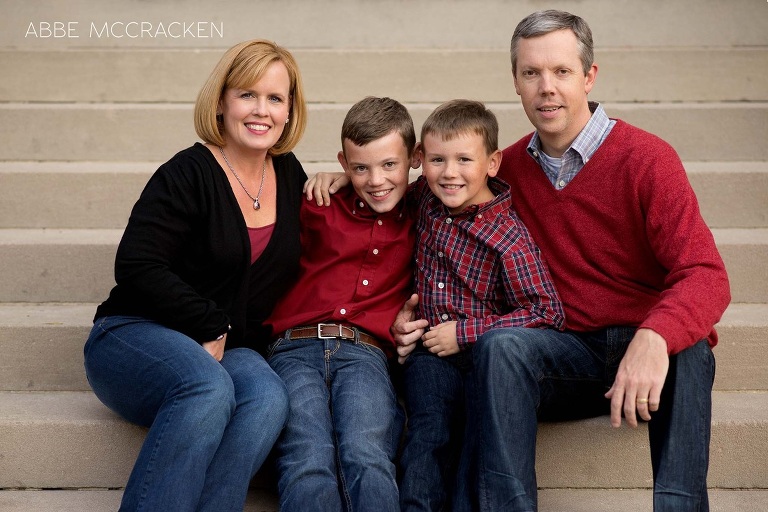 fall family portrait - pops of red