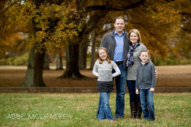 full length family portrait - fall at the Mint Museum
