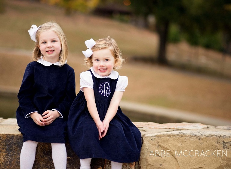Sisters dressed in holiday best