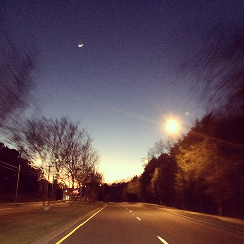 iPhone image - empty road with movement blur from photographer Abbe McCracken