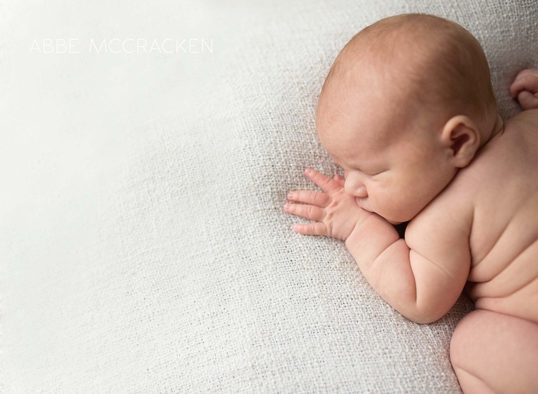 newborn portraits - baby boy with yummy rolls
