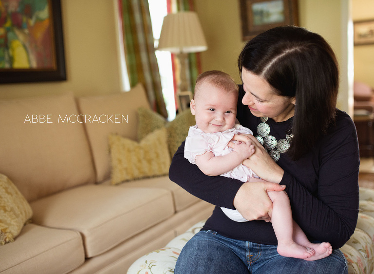 mommy and me photography session: mother and her baby girl at home