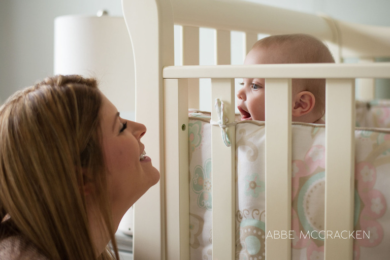 playing peek-a-boo with mommy