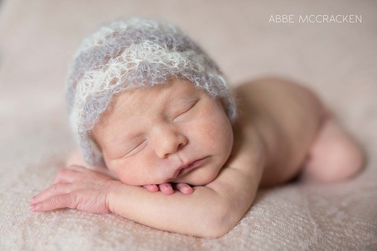 closeup of sleeping newborn baby girl