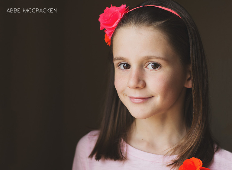 portfolio images for talent scouts - brown-eyed girl, pops of pink