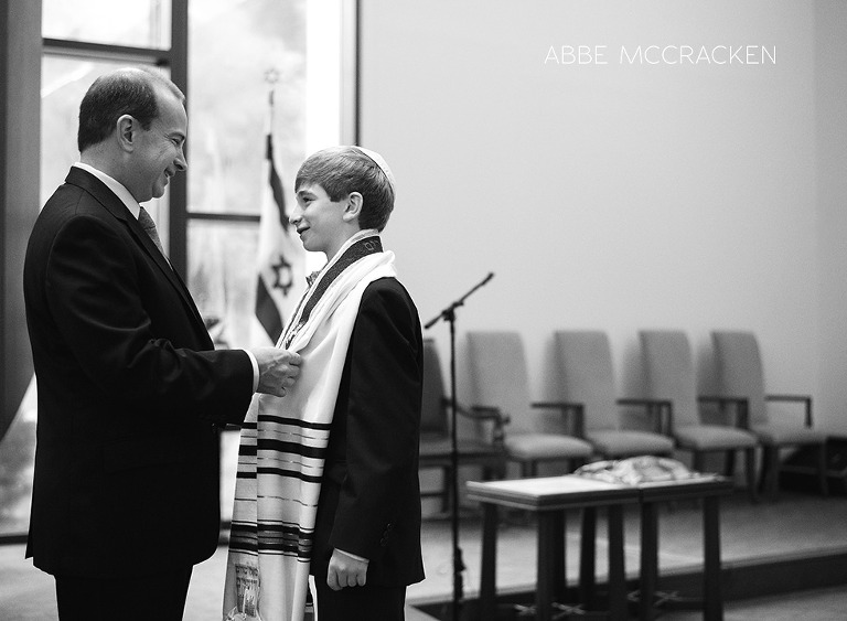 Father and son preparing for Bar Mitzvah