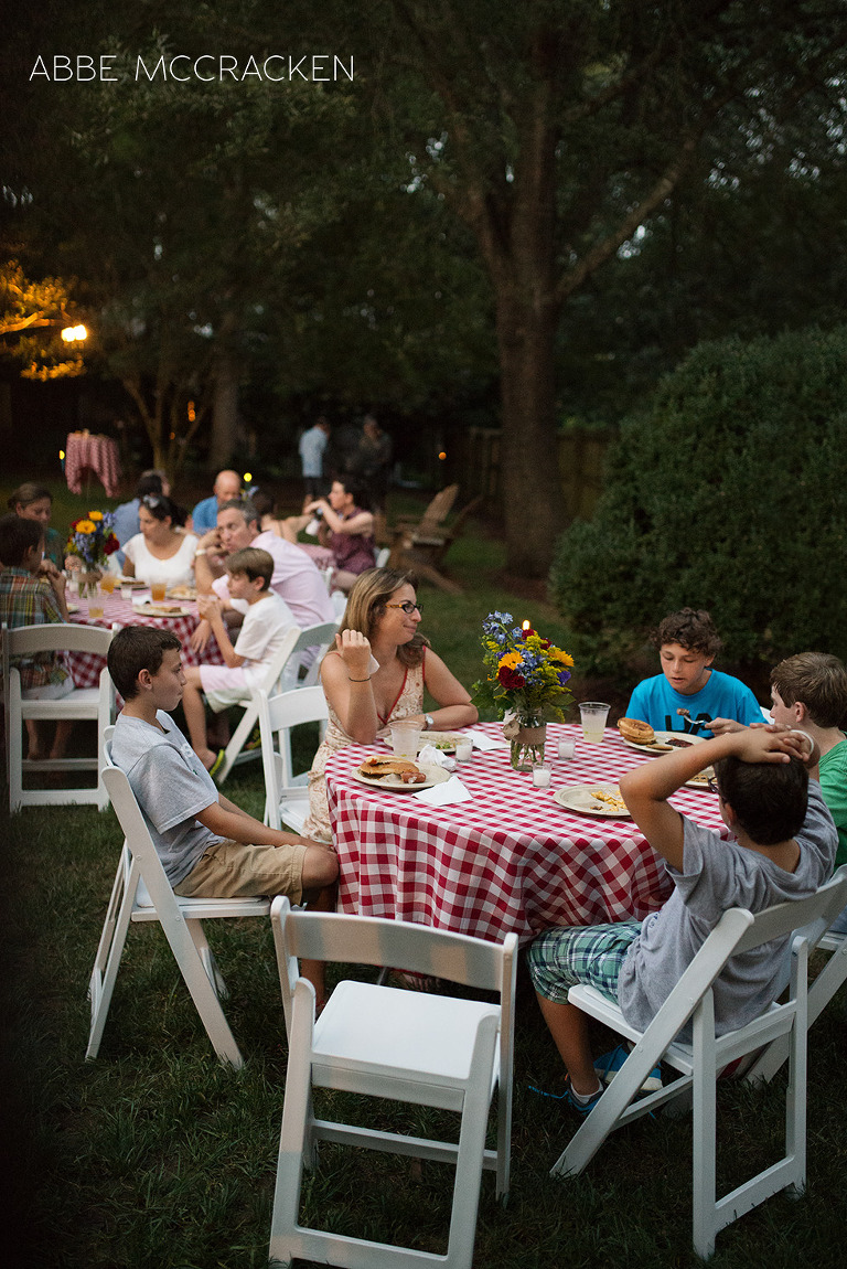 Post Bar Mitzvah barbecue in the backyard