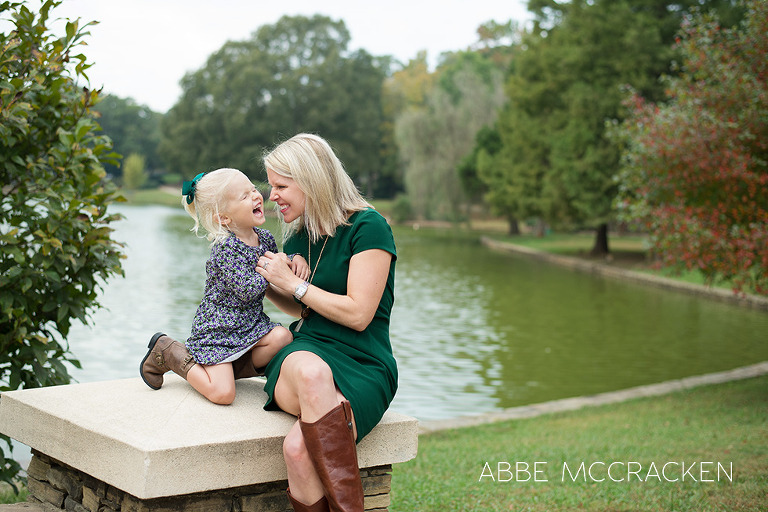 adorable mother and daughter moment of them laughing