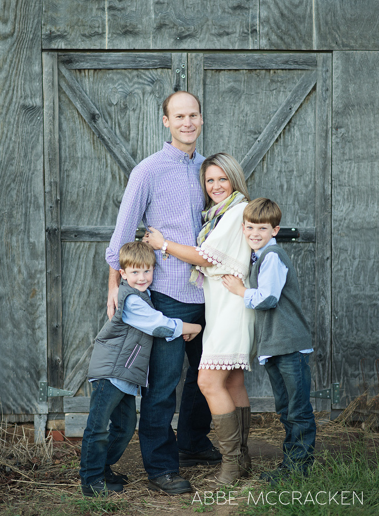 Family portrait on a farm