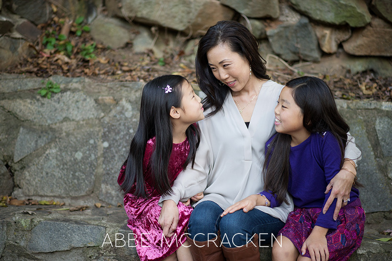 Mother and daughters bonding