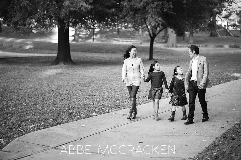 family walking in Independence Park, Charlotte