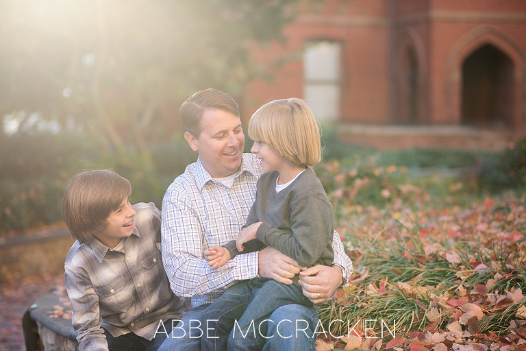family portraits on the Green in Charlotte - father and sons