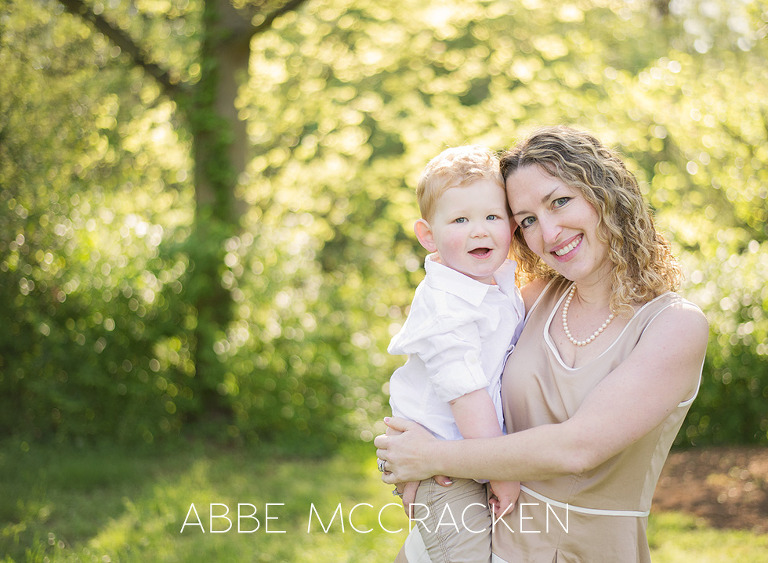mother and son portrait taken during a spring family session