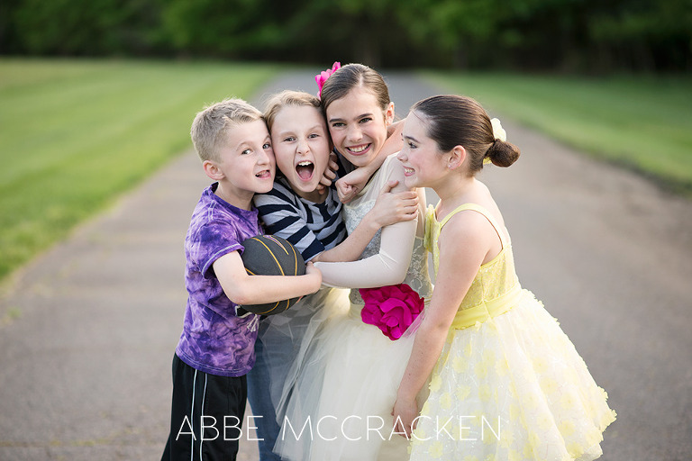 photographer Abbe McCracken's children join the dance photography shoot fun