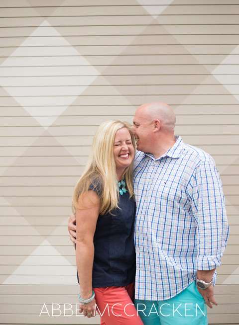 Candid picture of parents in uptown Charlotte NC