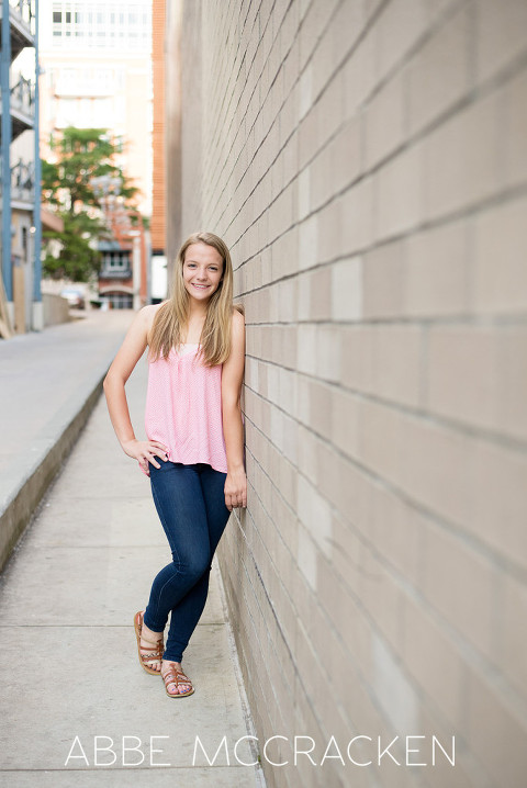 Portrait of a high school girl in uptown Charlotte NC