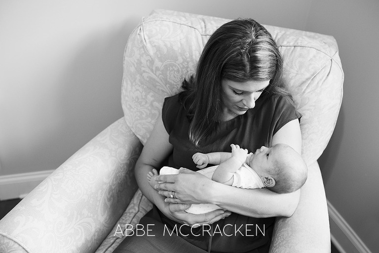 newborn photography at home in Charlotte, NC - mother and newborn baby boy