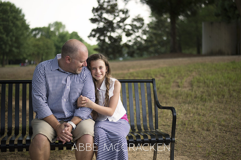Father and daughter portrait in Freedom Park, Charlotte