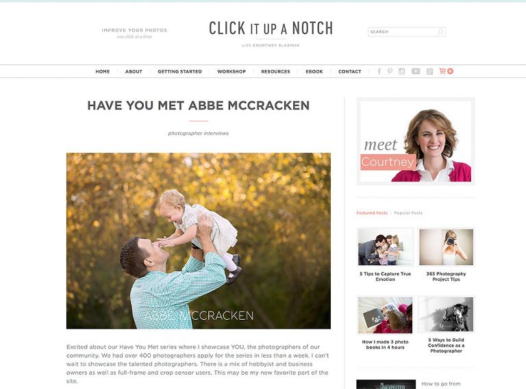 Click It Up A Notch Feature on Abbe McCracken Photography