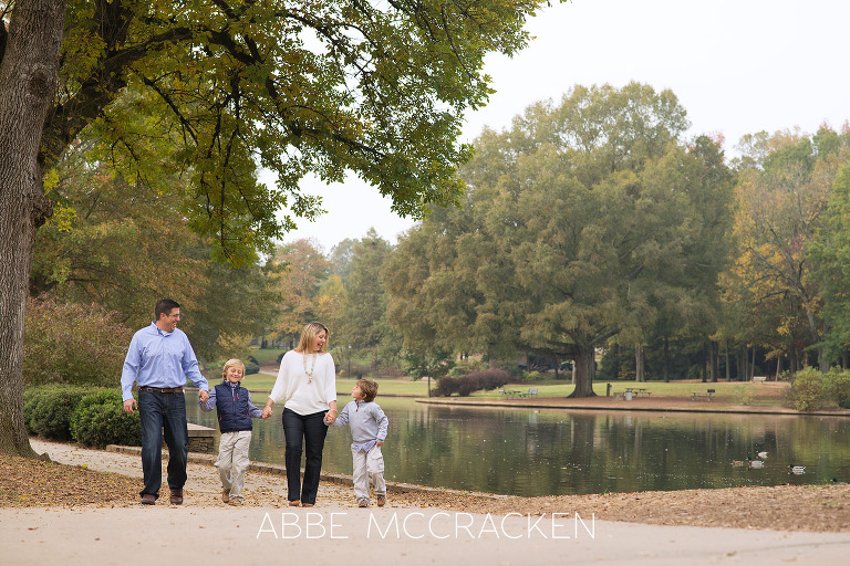 Family walking together in Charlotte's Freedom Park
