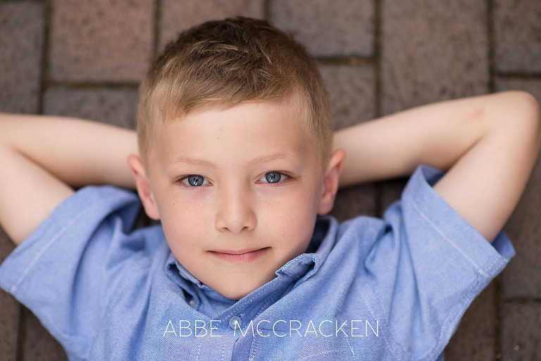 Close up portrait of a boy with stunning blue eyes