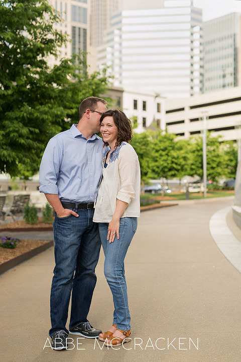 candid portrait of parents only, taken during a family photography session in Uptown Charlotte