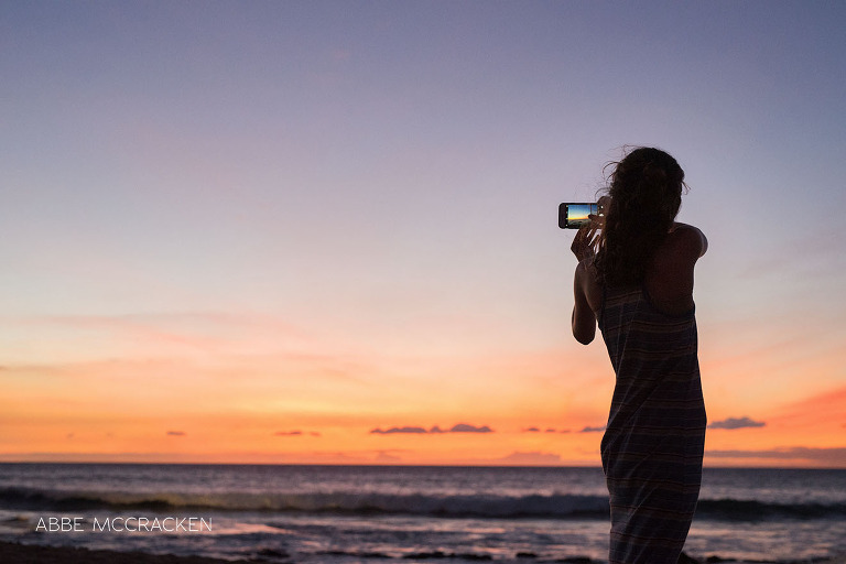 vacation photos - Charlotte photographer Abbe McCracken's daughter enjoying a Big Island, HI sunset