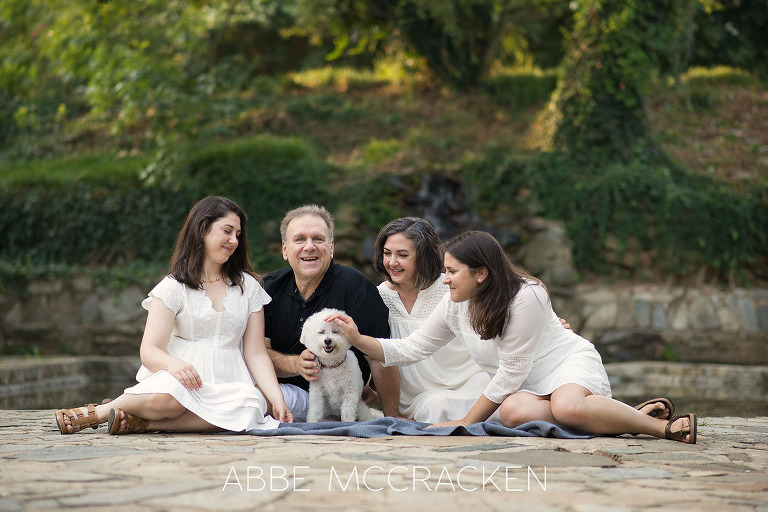 Family photos with adult children in Charlotte's Independence Park
