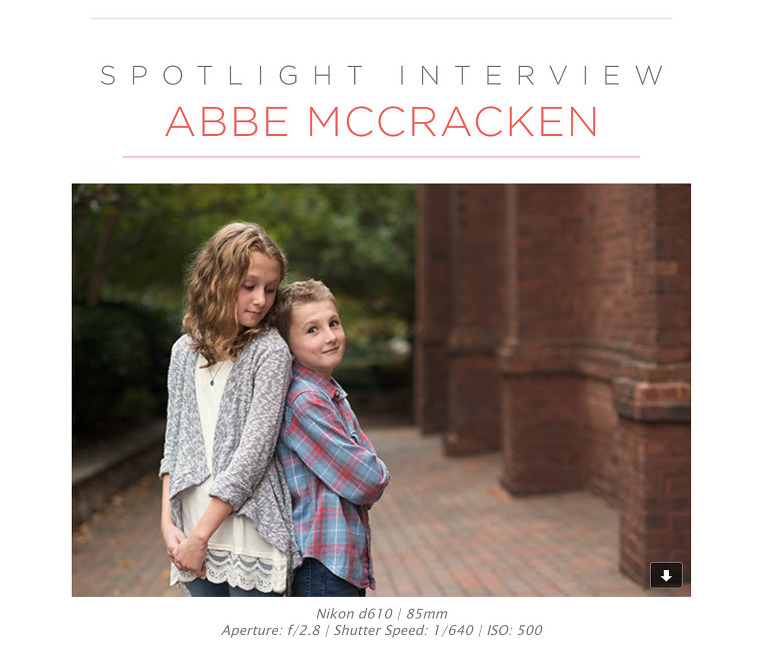 Shoot Along Spotlight Interview on Charlotte NC Family Photographer Abbe McCracken