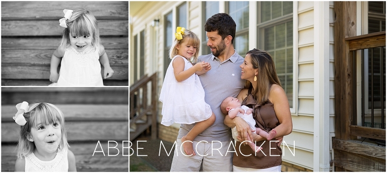 Newborn lifestyle photography session - family portraits in the backyard