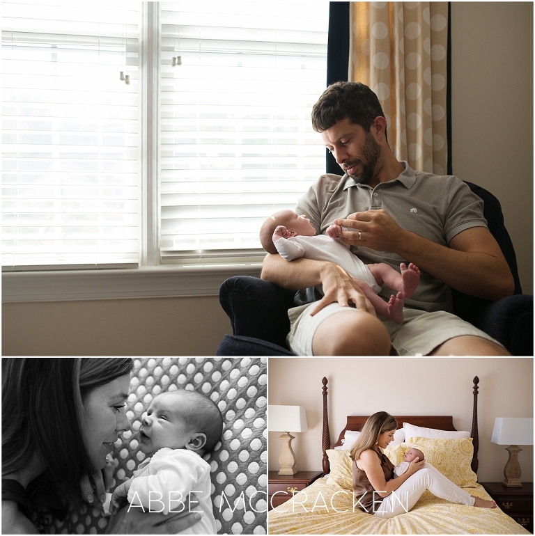 Newborn lifestyle photography session - family portraits inside the home