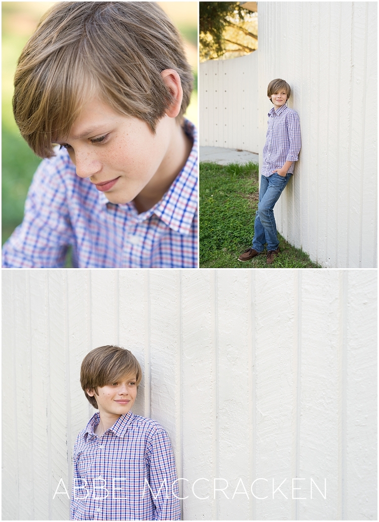 Portraits of a twelve-year-old boy, varied poses