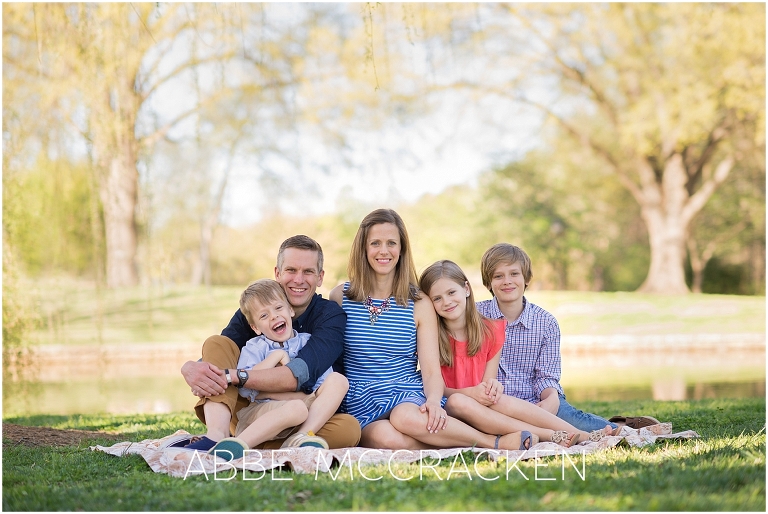 Family portrait photographed in Charlotte's Freedom Park - April 2017