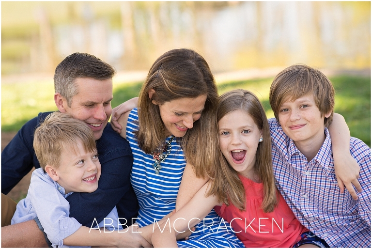 Joyful candid family portrait
