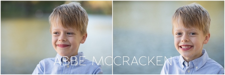 Portraits of a young boy laughing and smiling