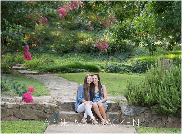 Sibling portrait of high school children in Charlotte's Independence Park