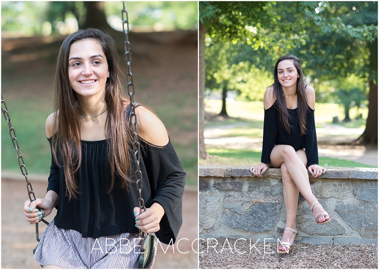 Summer Senior Pictures in Independence Park, Charlotte