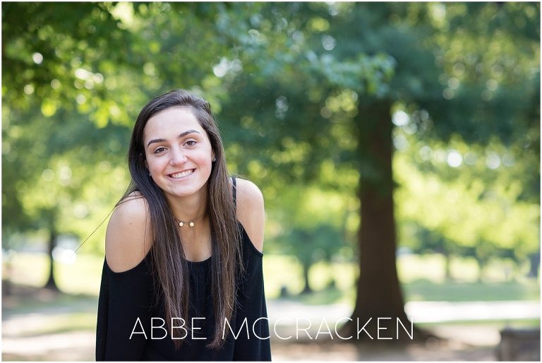 Summer Senior Pictures in Independence Park, Charlotte