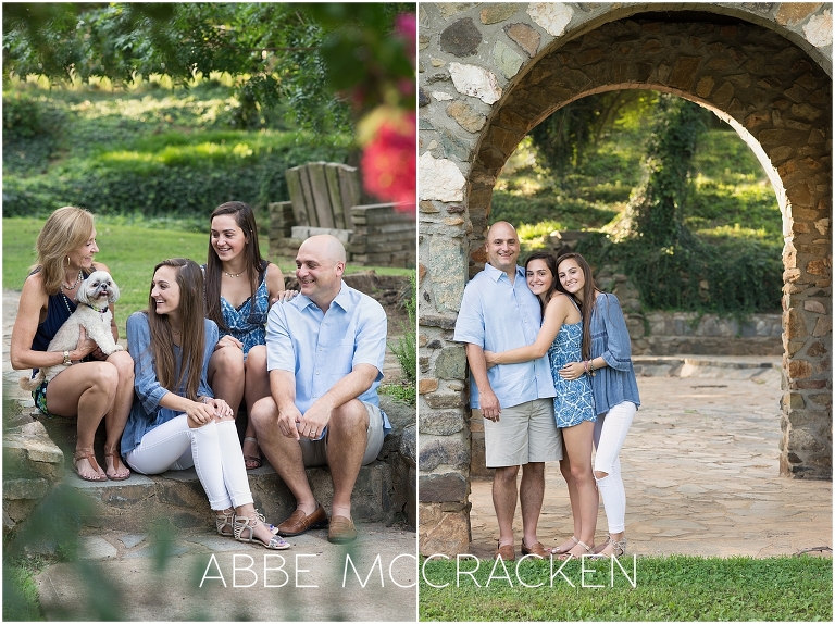 Family pictures with high school children in Charlotte's Independence Park