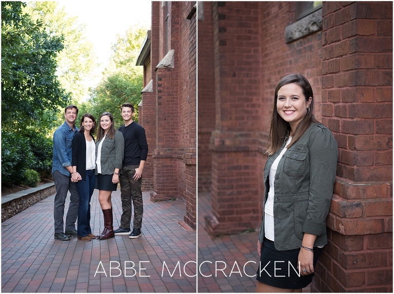 Family photos during an Urban Senior Portrait Session in Uptown Charlotte