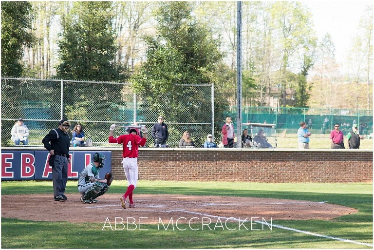 Bryce Daniel walking up to the plate during his high school baseball game