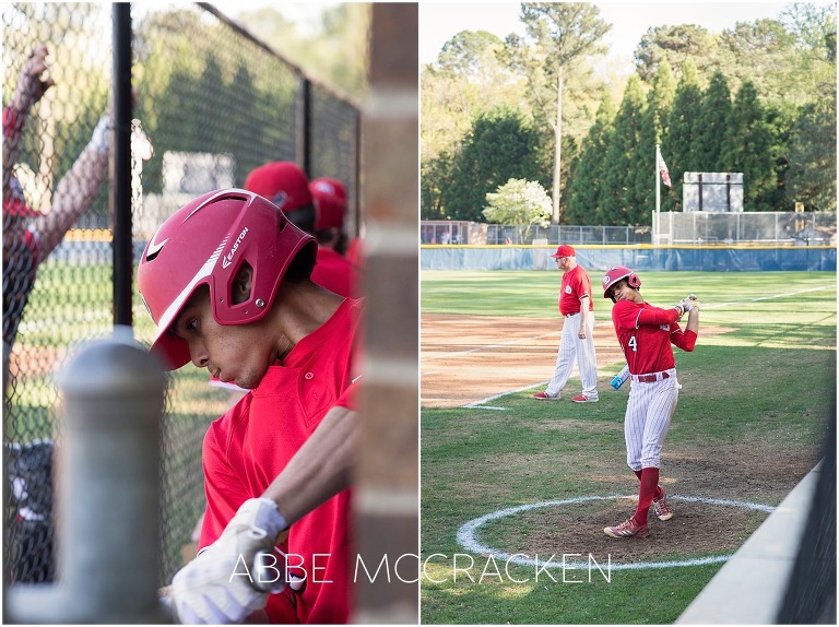 Bryce Daniel preparing to bat during high school baseball game