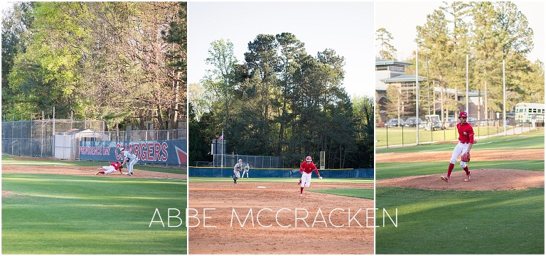 Action shots of Bryce Daniel during high school baseball game